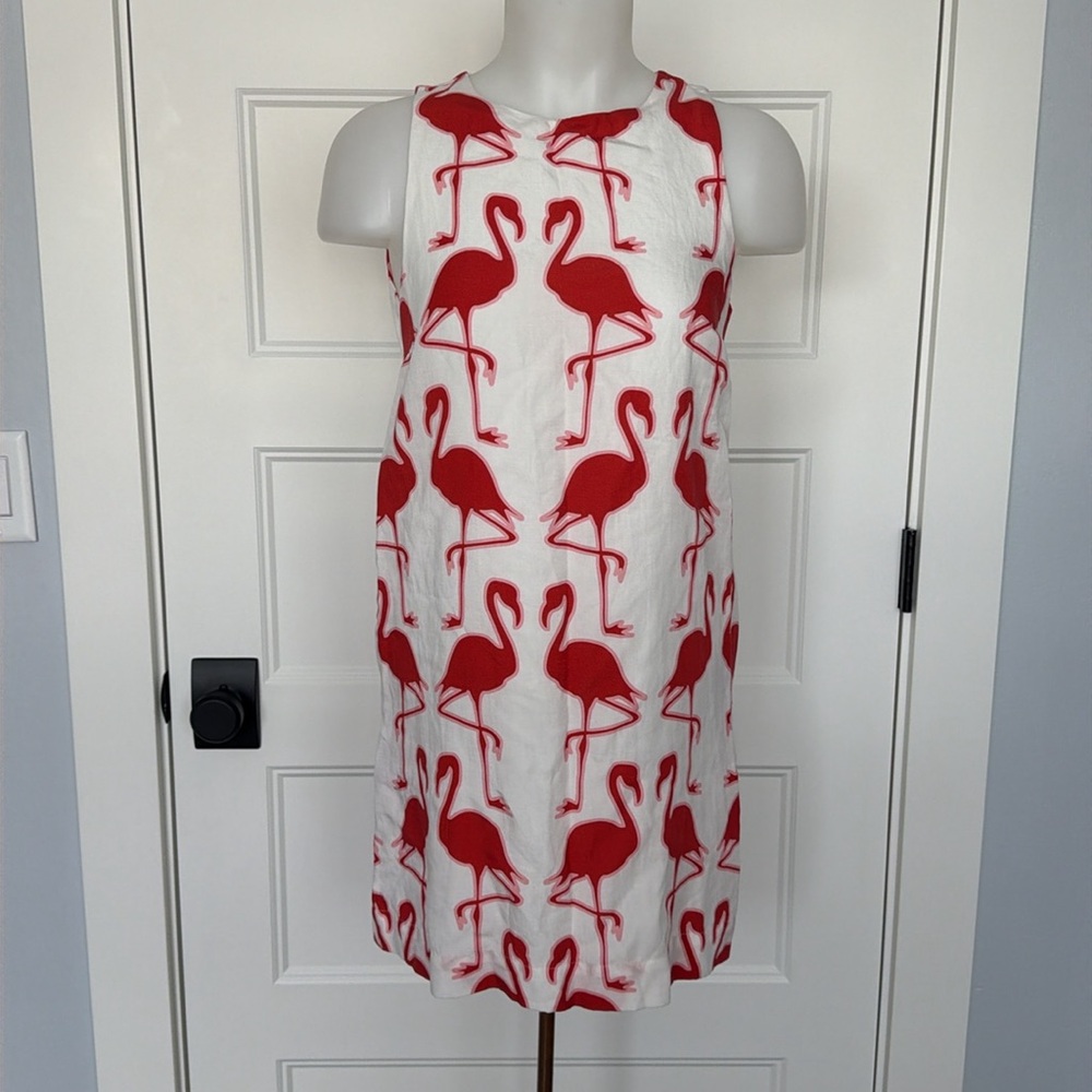NWT (Anthro) Maeve Sleeveless Linen Blend Printed Shift Mini Dress in Sz XXS - Picture 4 of 15